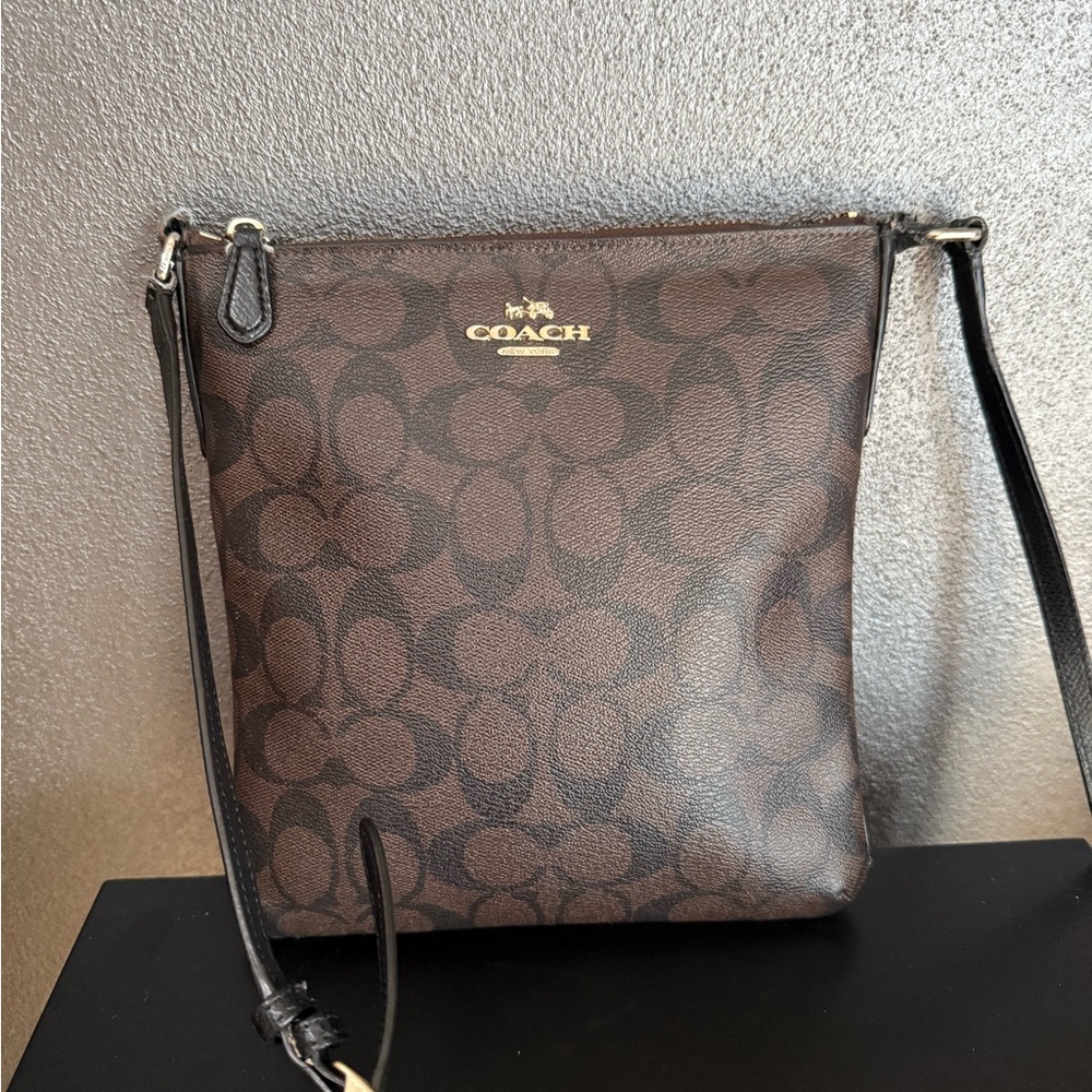 Coach Dark Brown Floral Crossbody Bag